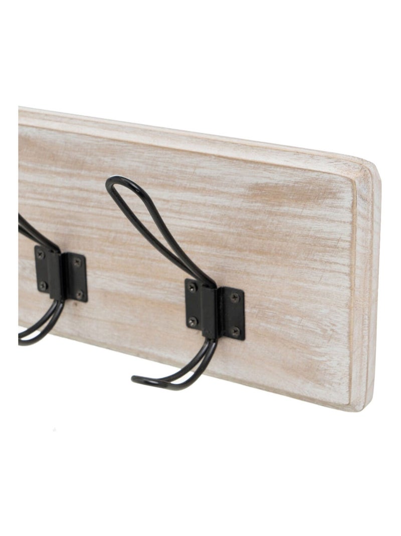 Porte-manteau mural bois de Paulownia Blanc - Kiabi