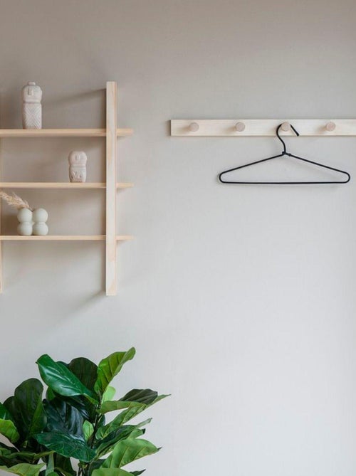 Porte manteau mural en peuplier 70 cm - House Nordic - Kiabi