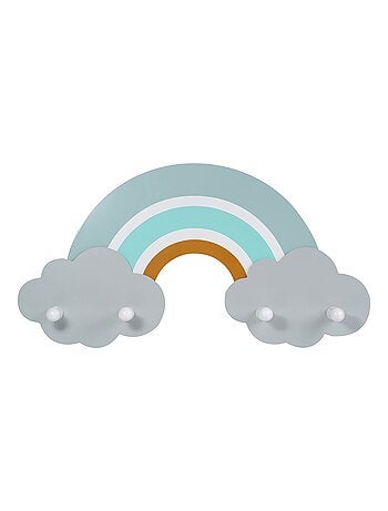 Porte-manteau mural forme arc-en-ciel en bois