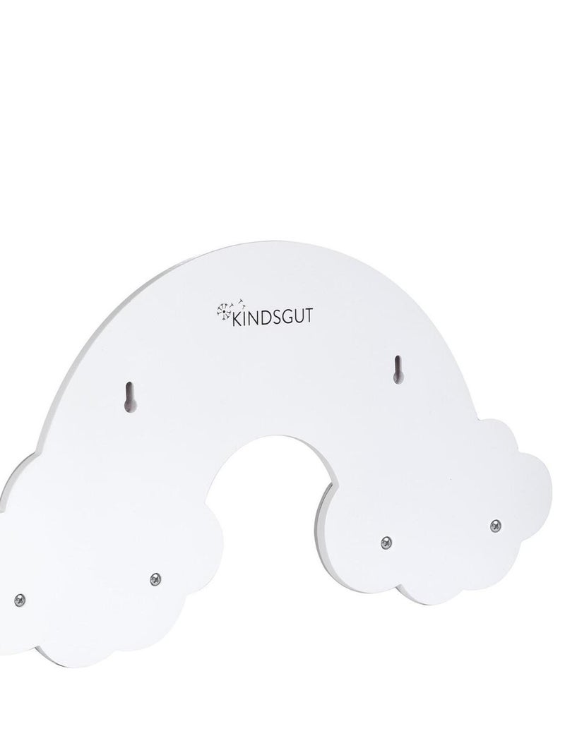 Porte-manteau mural forme arc-en-ciel en bois Bleu ciel - Kiabi