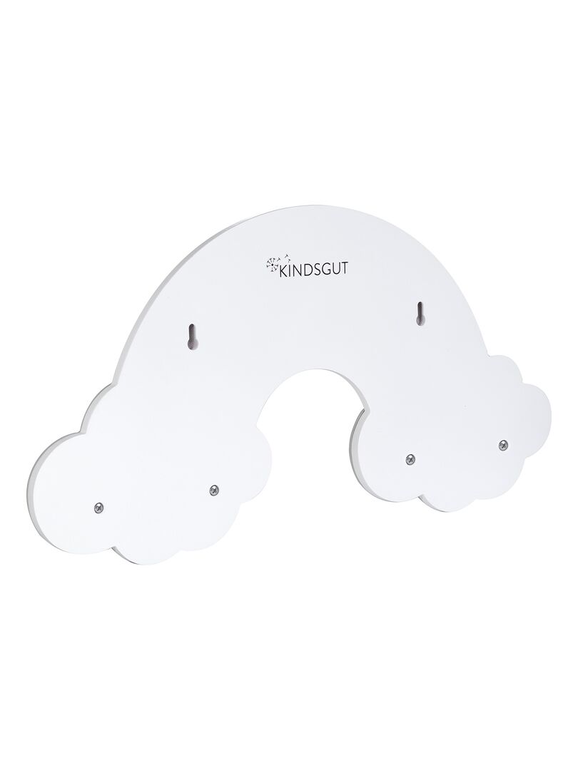 Kindsgut Porte-manteau arc-en-ciel pour bébés et petits enfants en bois, porte-manteau de qualité avec 4 crochets, design simple et couleurs discrètes, pour l'entrée ou la chambre d'enfant, Amélie
