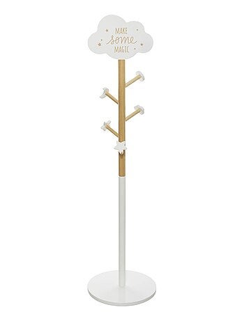 Porte-manteau nuage pour enfant - Hauteur 135,50 cm - Blanc et beige