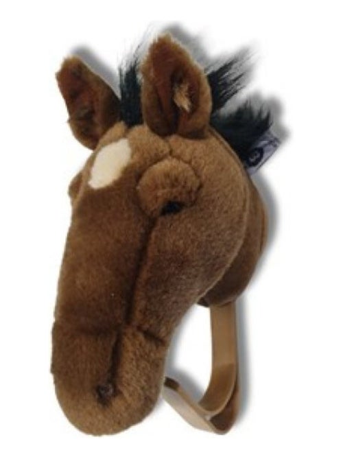 Porte Manteau Peluche tête de cheval brun avec petite tache blanche - Kiabi
