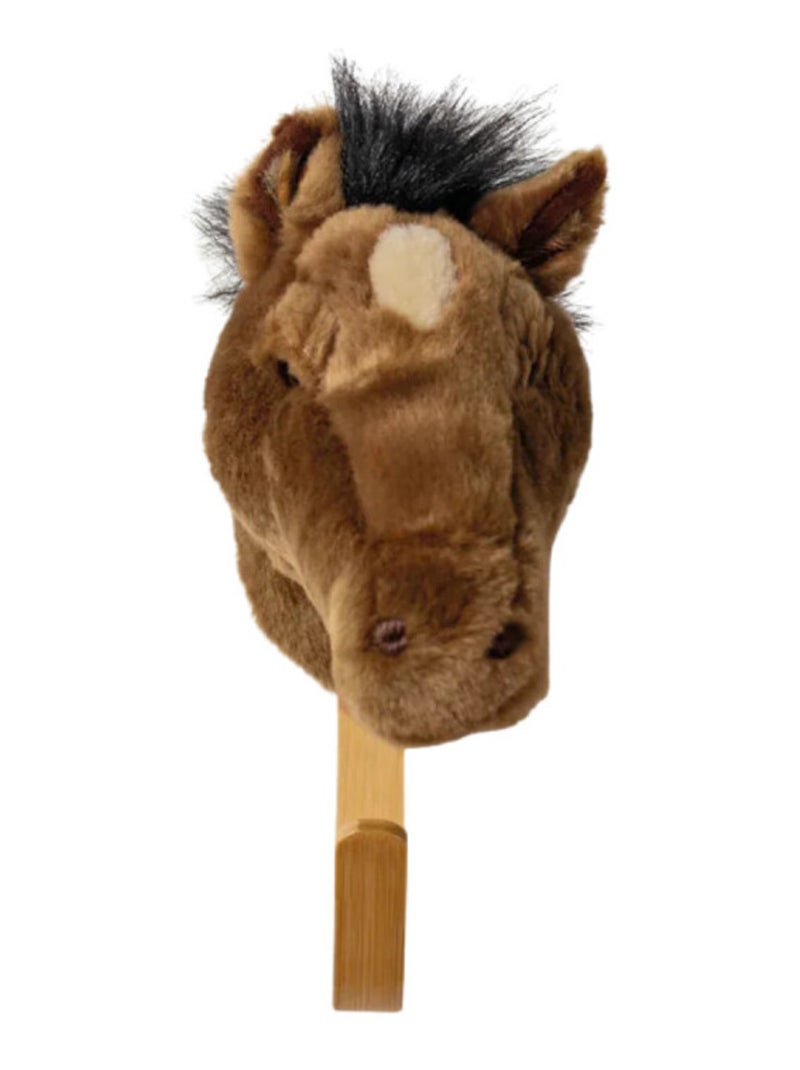 Porte Manteau Peluche tête de cheval brun avec petite tache blanche Multicolore - Kiabi