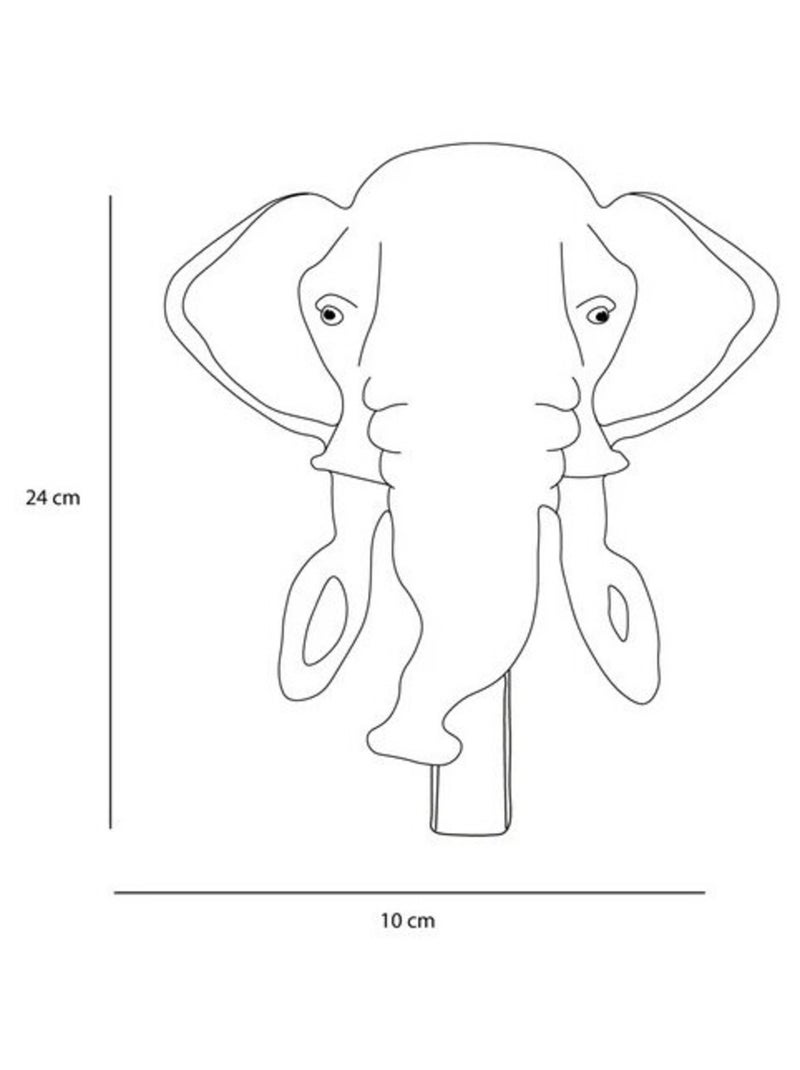 Porte Manteau Peluche tête de l'éléphant Gris - Kiabi