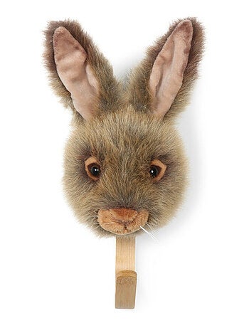 Porte Manteau Peluche tête de lièvre brun