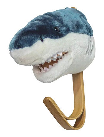 Porte Manteau Peluche tête de requin bleu