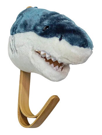 Porte Manteau Peluche tête de requin bleu