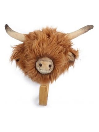Porte Manteau Peluche tête de vache écossaise