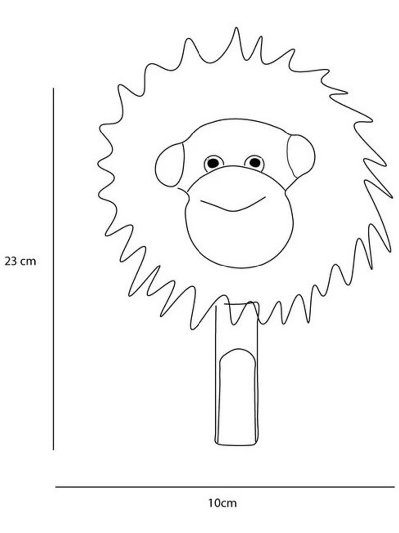 Porte Manteau Peluche tête d'Orang-Outan Marron - Kiabi