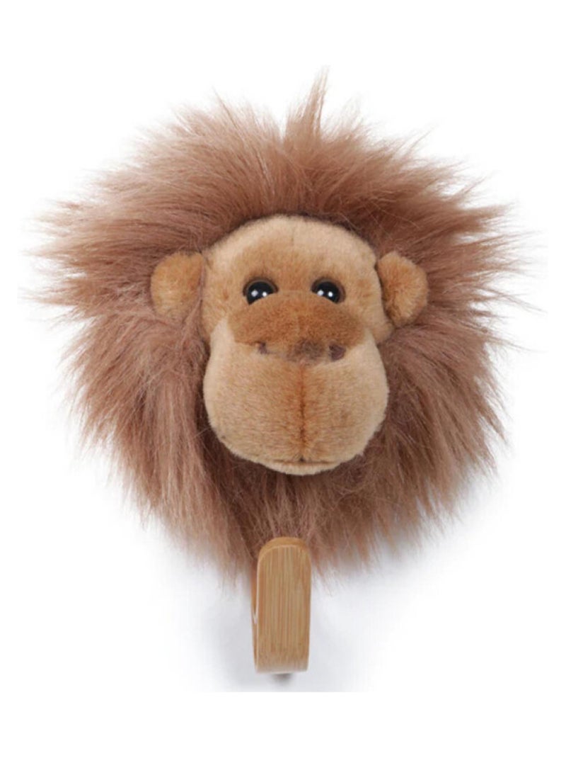 Porte Manteau Peluche tête d'Orang-Outan Marron - Kiabi