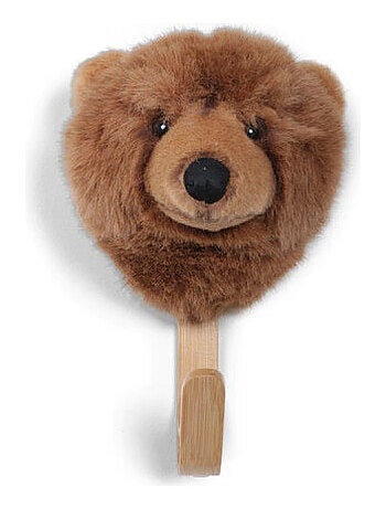 Porte Manteau Peluche tête d'Ours Brun