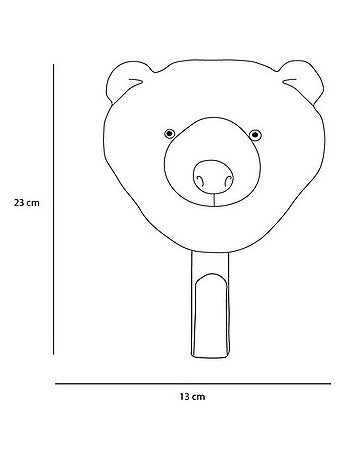 Porte Manteau Peluche tête d'Ours Brun
