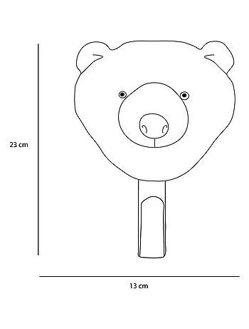 Porte Manteau Peluche tête d'Ours Polaire Blanc