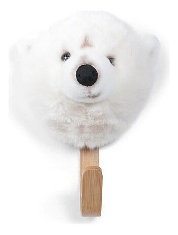 Porte Manteau Peluche tête d'Ours Polaire Blanc