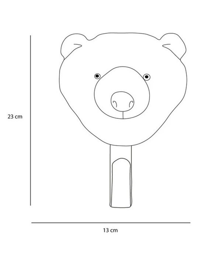 Porte Manteau Peluche tête d'Ours Polaire Blanc Multicolore - Kiabi