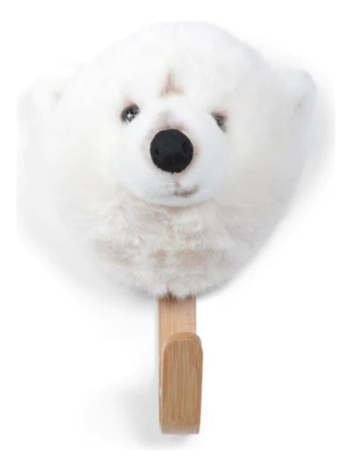 Porte Manteau Peluche tête d'Ours Polaire Blanc - Kiabi