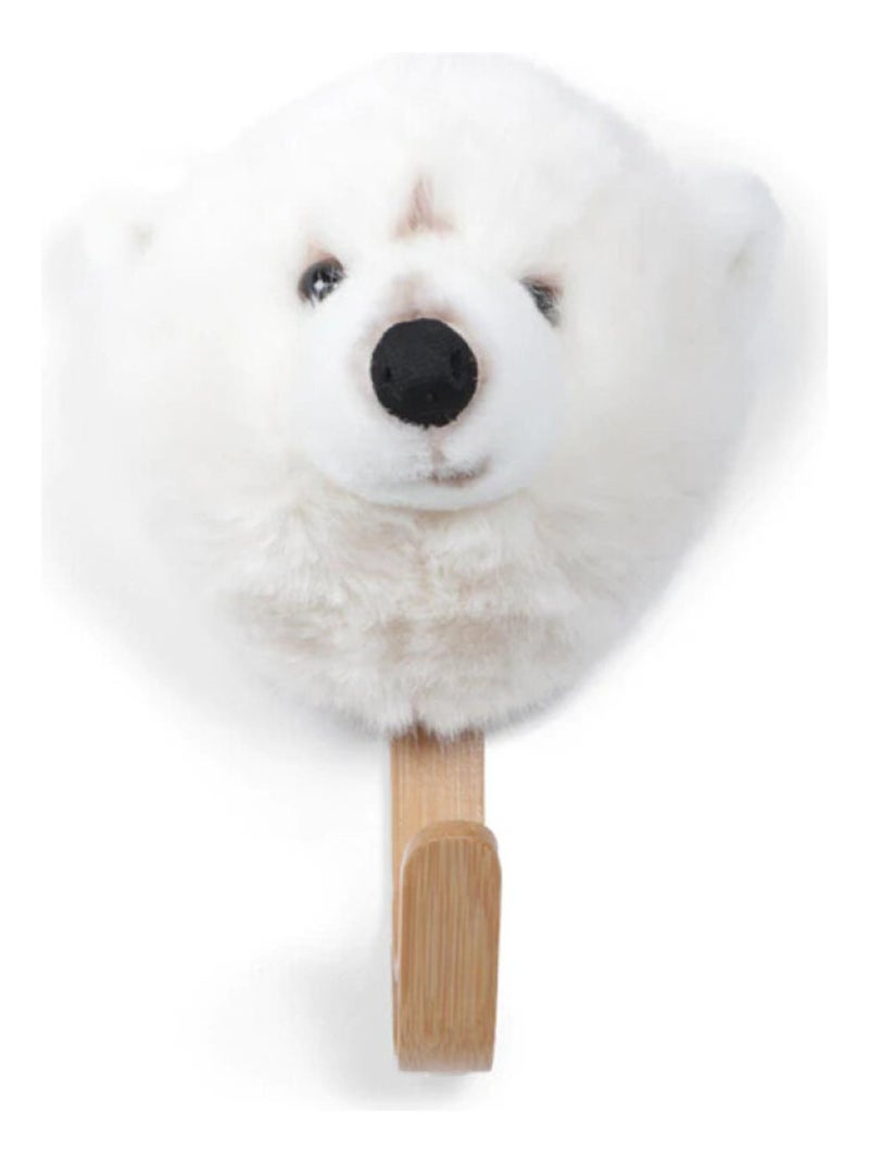 Porte Manteau Peluche tête d'Ours Polaire Blanc Multicolore - Kiabi
