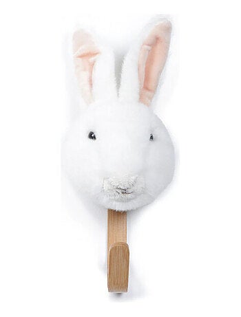 Porte Manteau Peluche tête d'un Lapin Blanc