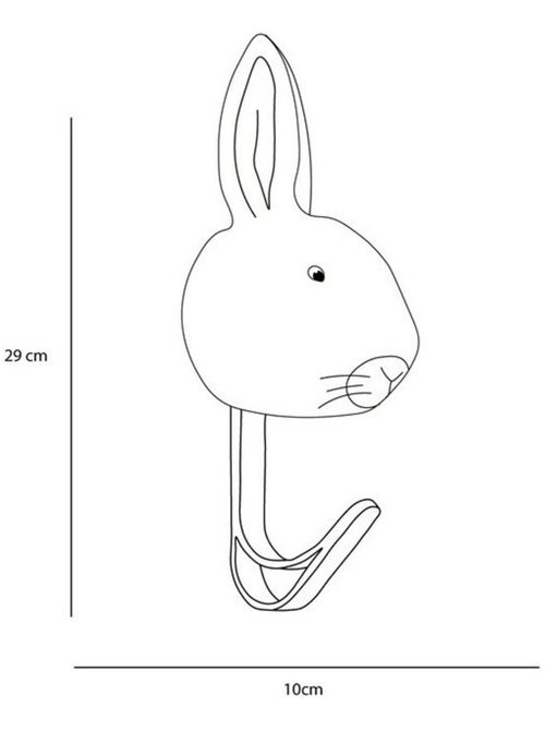 Porte Manteau Peluche tête d'un Lapin Blanc - Kiabi