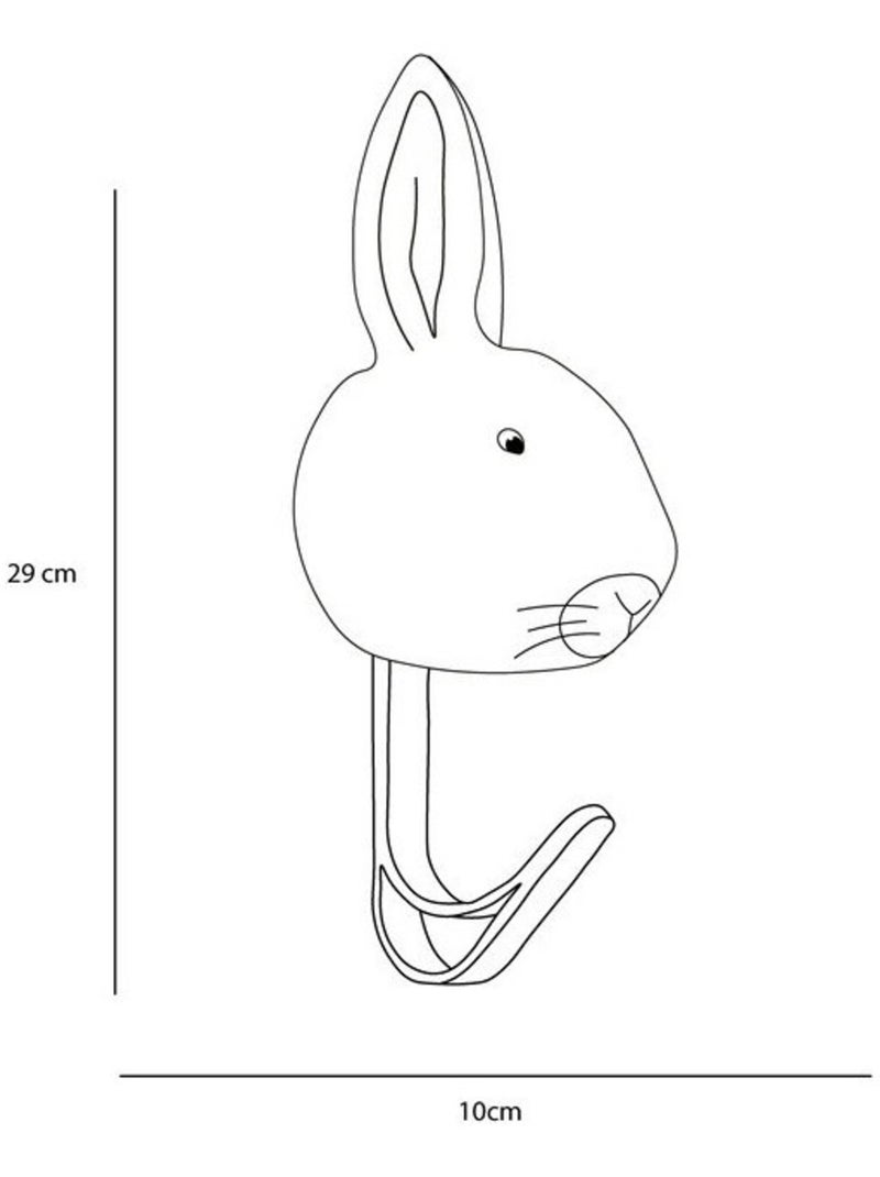 Porte Manteau Peluche tête d'un Lapin Blanc Blanc - Kiabi