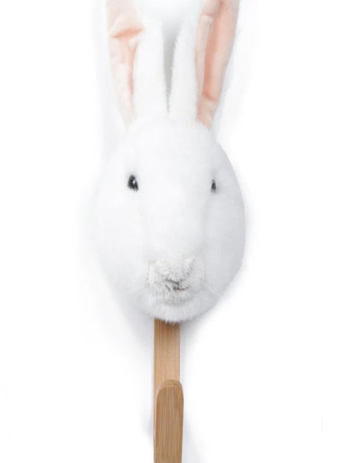 Porte Manteau Peluche tête d'un Lapin Blanc - Kiabi