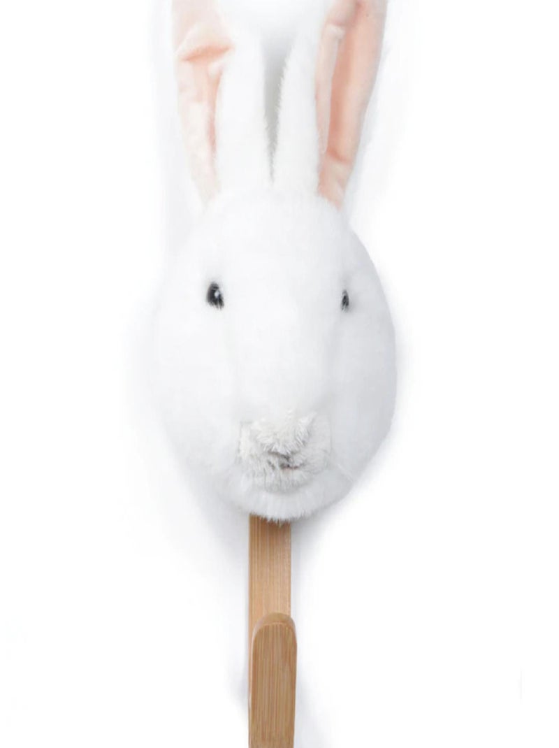 Porte Manteau Peluche tête d'un Lapin Blanc Blanc - Kiabi