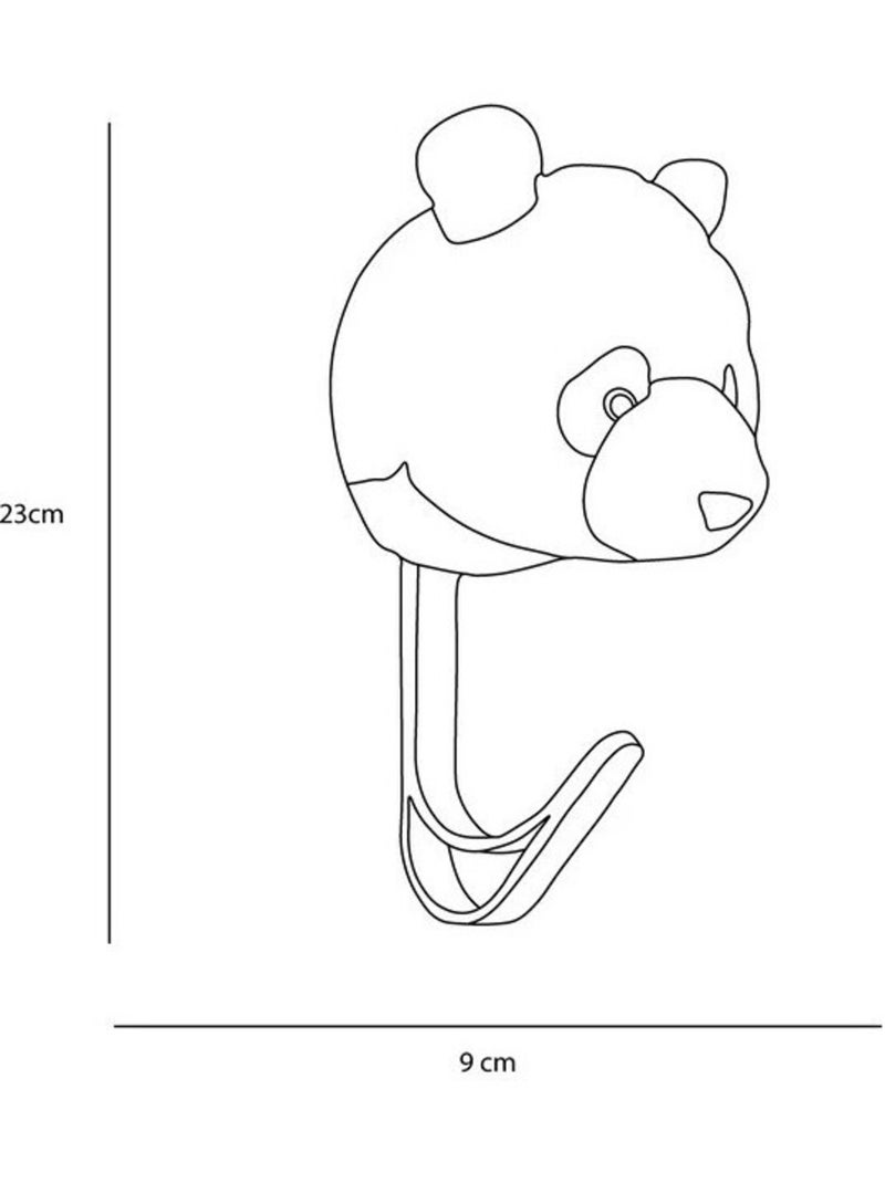 Porte Manteau Peluche tête d'un Panda Blanc - Kiabi