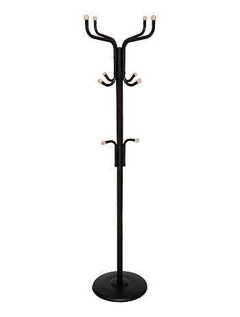 Porte-manteaux 11 tiges métal avec boules en bois