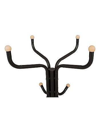 Porte-manteaux 11 tiges métal avec boules en bois