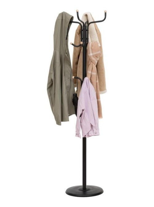 Porte-manteaux 11 tiges métal avec boules en bois - Kiabi