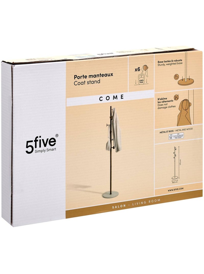 Porte-manteaux 6 patères avec base en quartz come Marron - Kiabi