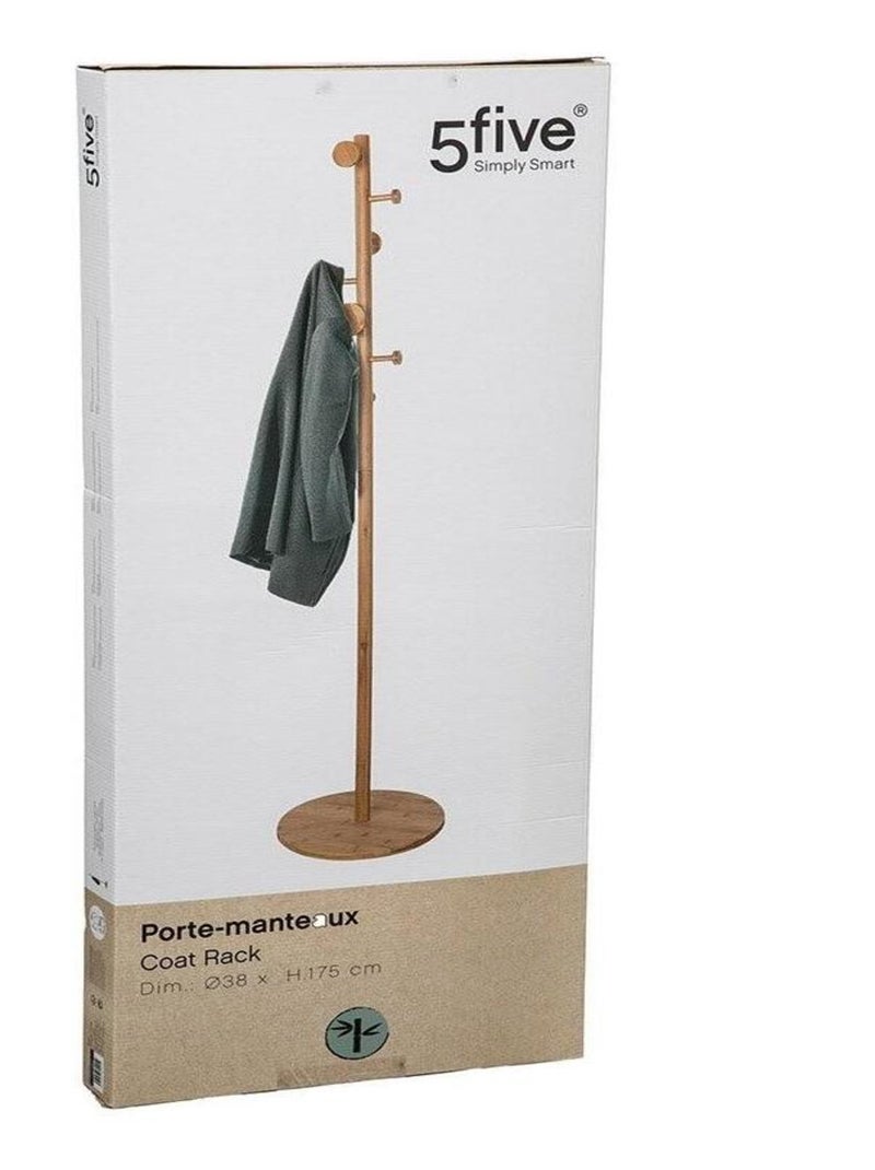 Porte-manteaux bambou 8 têtes Beige - Kiabi