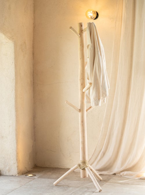 Porte Manteaux bois naturel sur trépied - Kiabi