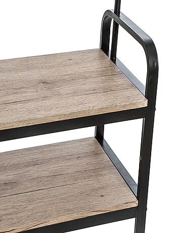 Porte-manteaux d'entrée design industriel Jano - L. 73 x H. 170 cm - Noir