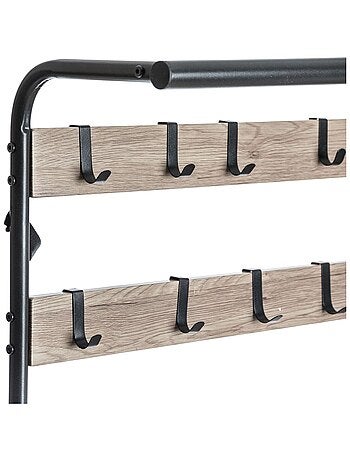 Porte-manteaux d'entrée design industriel Jano - L. 73 x H. 170 cm - Noir