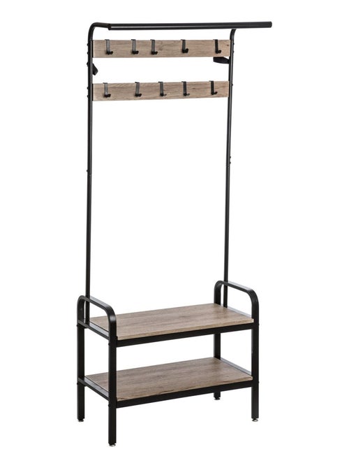 Porte-manteaux d'entrée design industriel Jano - L. 73 x H. 170 cm - Noir - Kiabi