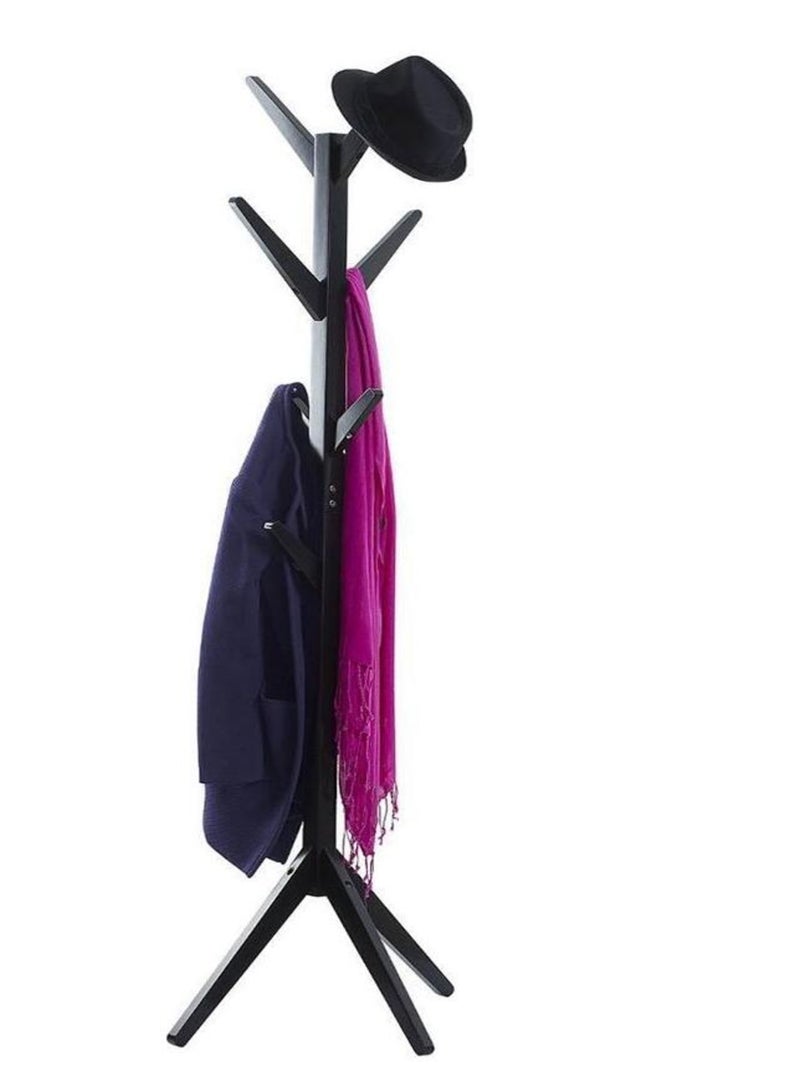 Porte-manteaux en bois 8 tiges noir Noir - Kiabi