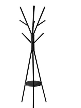 Porte-manteaux métal et bois noir