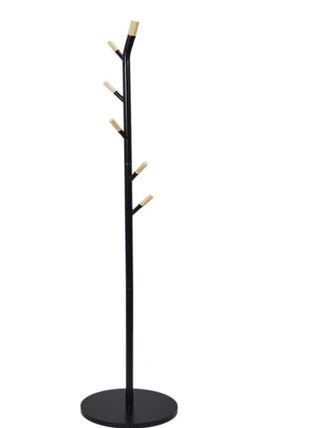Porte-manteaux métal noir et bois