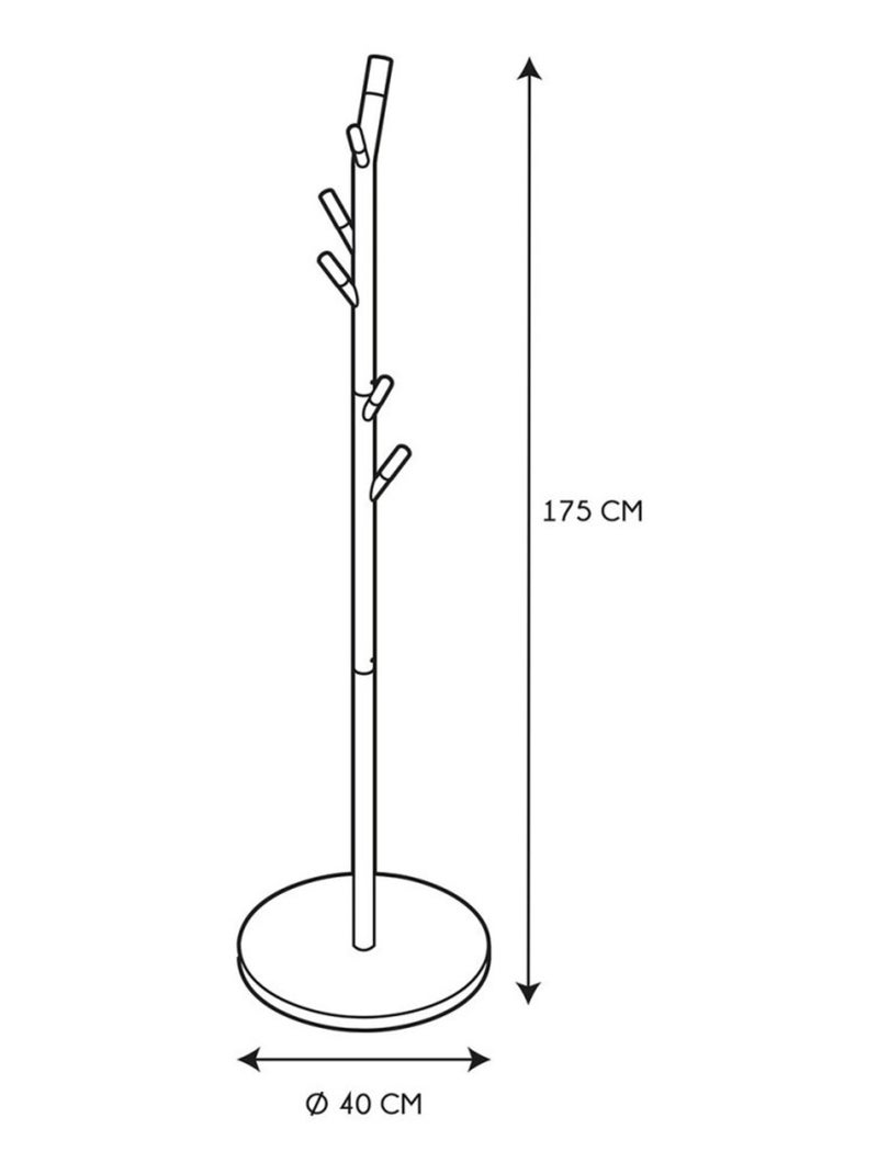 Porte-manteaux métal noir et bois Noir - Kiabi