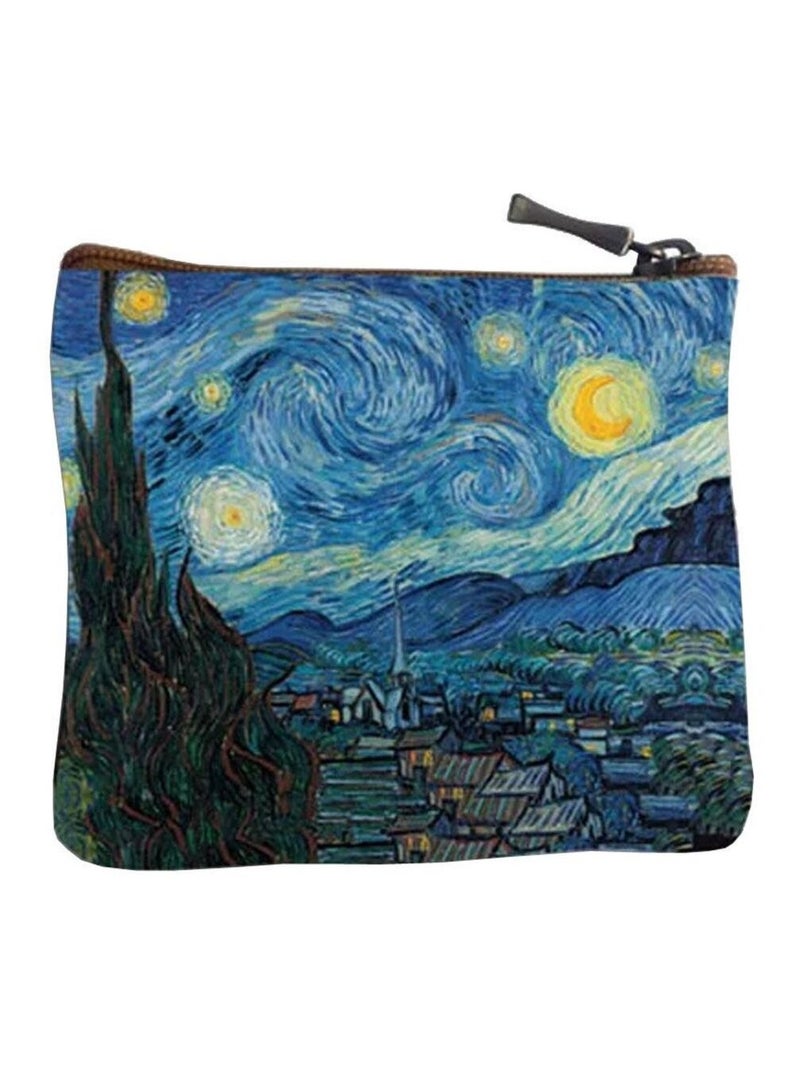 Porte Monnaie carré VAN GOGH NUIT ÉTOILÉE Bleu - Kiabi
