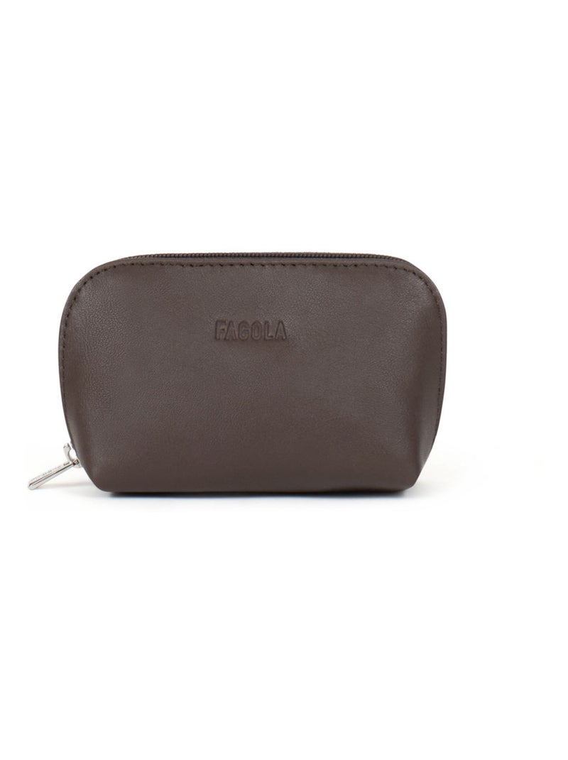 Porte-monnaie Cuir Émy Marron foncé - Kiabi