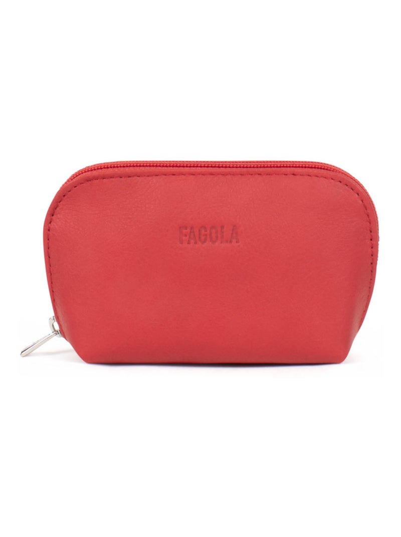 Porte-monnaie Cuir Émy Rouge foncé - Kiabi