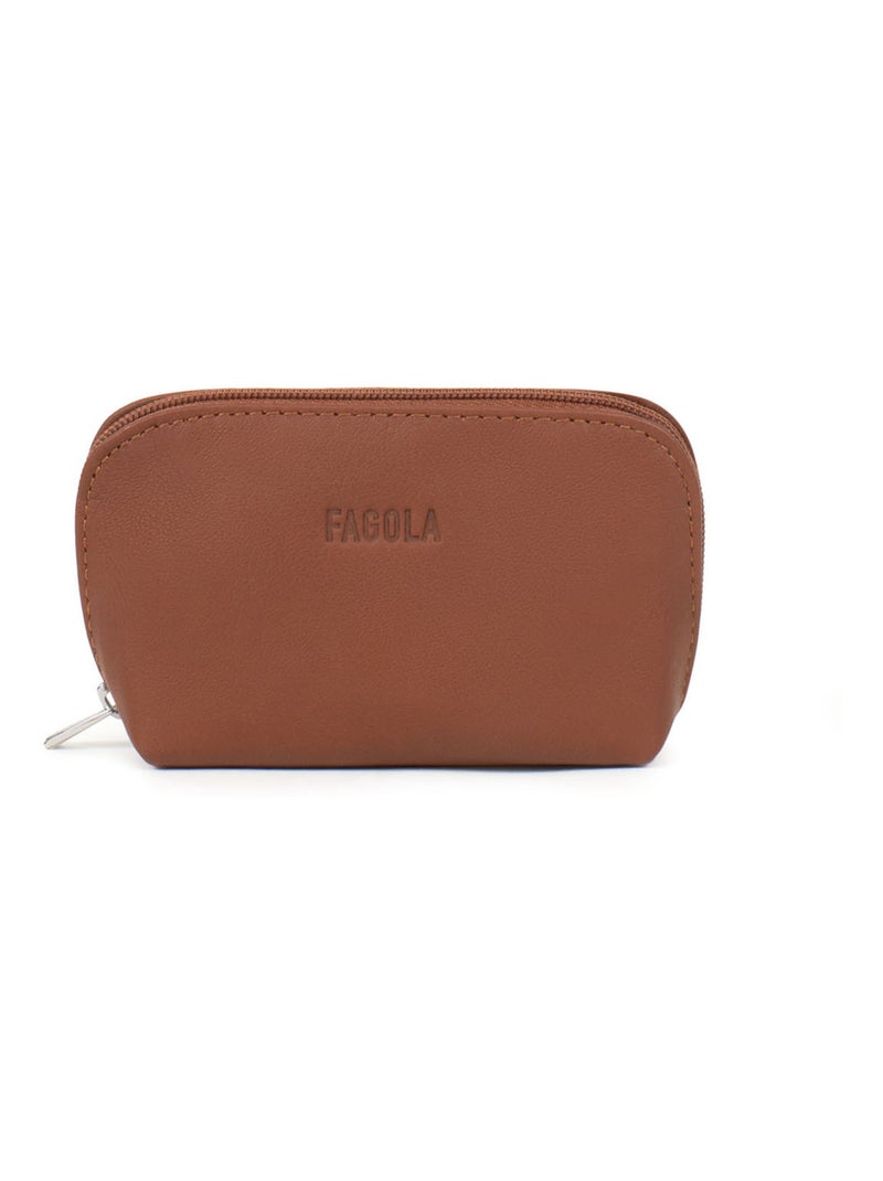 Porte-monnaie Cuir Émy Terracotta - Kiabi