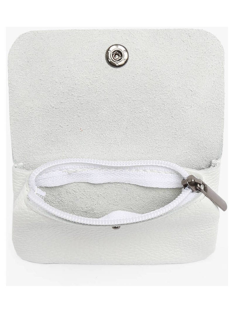Porte-monnaie Cuir Milano Cuir De Vachette Blanc Blanc Blanc - Kiabi
