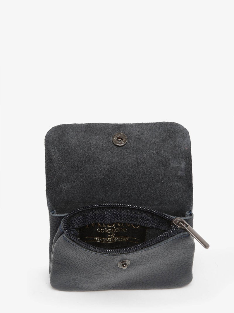 Porte-monnaie Cuir Milano Cuir De Vachette Bleu électrique - Kiabi