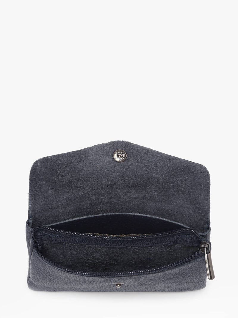 Porte-monnaie Cuir Milano Cuir De Vachette Bleu électrique - Kiabi