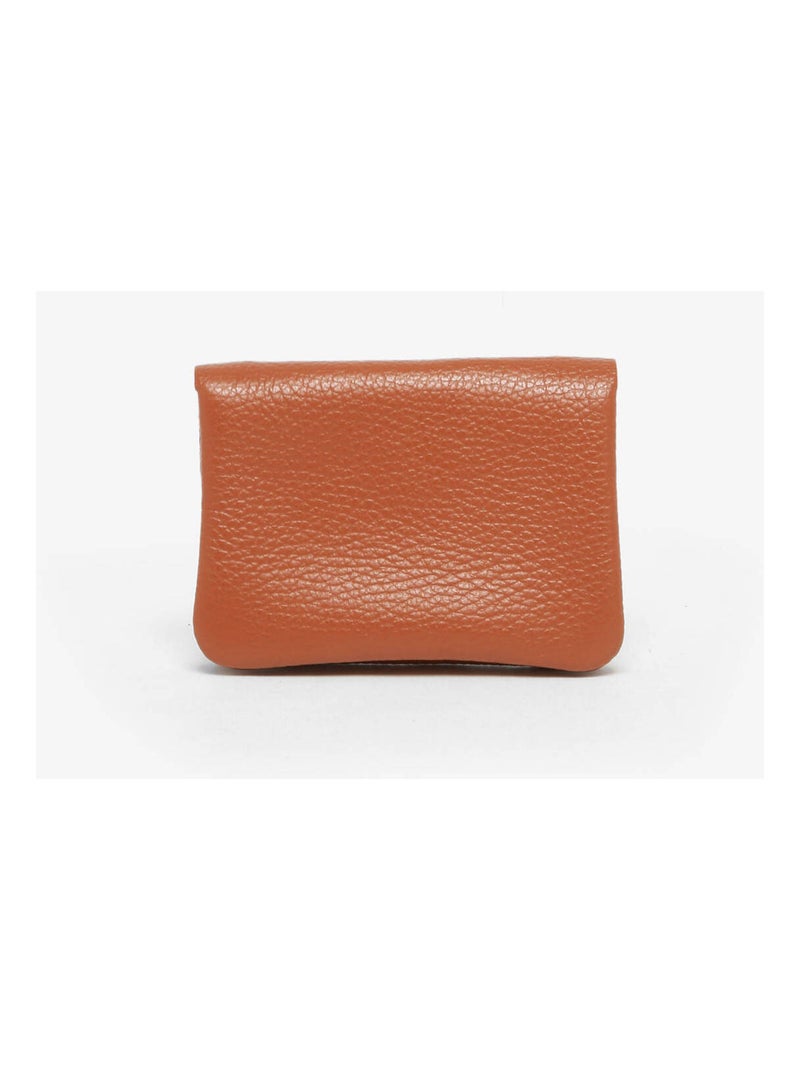 Porte-monnaie Cuir Milano Cuir De Vachette Marron tabac - Kiabi