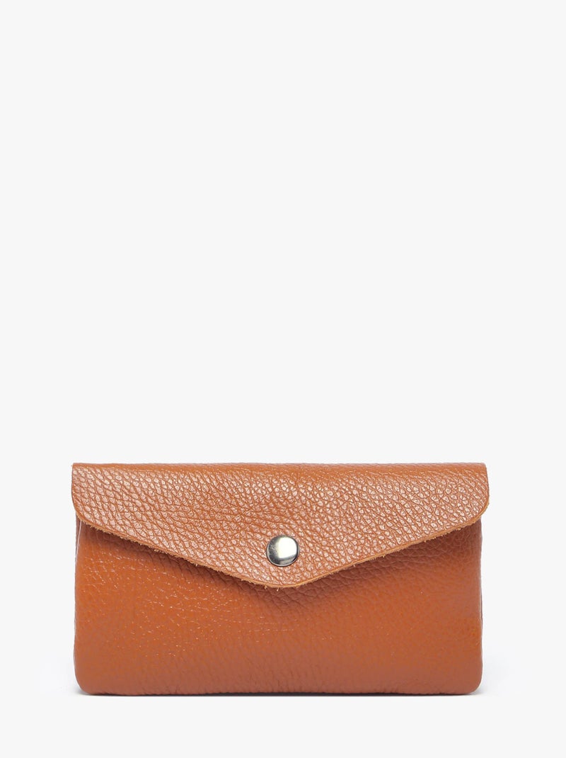 Porte-monnaie Cuir Milano Cuir De Vachette Marron tabac - Kiabi